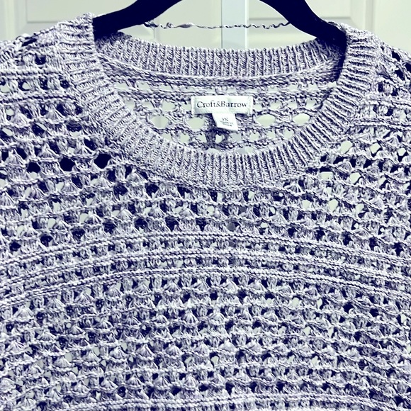 Croft & Barrow Women’s Open Knit Round Neck - Sweater. Purple heathered. Size 3x - Picture 2 of 9